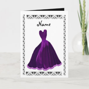 Bridesmaid Invitation - PAARSE fluwelen jurk