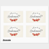 Bridesmaid Invitation Rechthoekige Sticker (Vel)