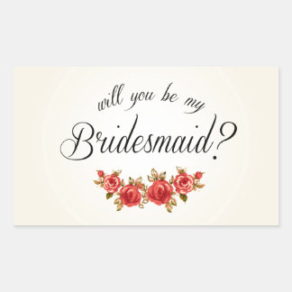 Bridesmaid Invitation Rechthoekige Sticker