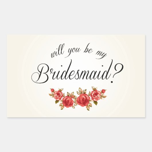 Bridesmaid Invitation Rechthoekige Sticker (Voorkant)