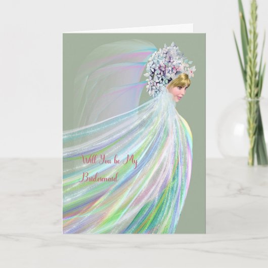 Bridesmaid Invitation Request Kaart Fantasy Bride (Voorkant)