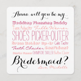 Bridesmaid-kaartje Vraag het Bridesmaid Kaart
