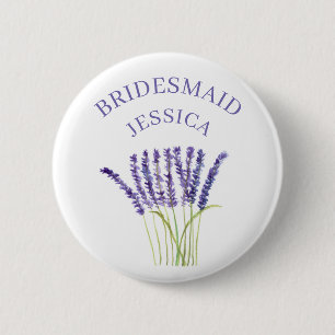 Bridesmaid Lavender Herb waterverf paarse flora Ronde Button 5,7 Cm