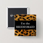 Bridesmaid Leopard Print Wedding Button (Voorkant /achterkant)