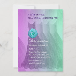 Bridesmaid Luncheon of Brunch Paarse groene jurken Kaart