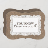 Bridesmaid / Maid of Honor Funny Rustic Land Kaart (Voorkant / Achterkant)