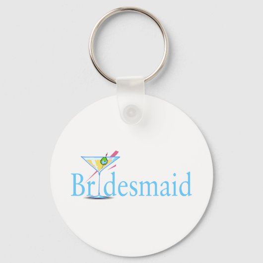 Bridesmaid Martini Blue Sleutelhanger (Voorkant)