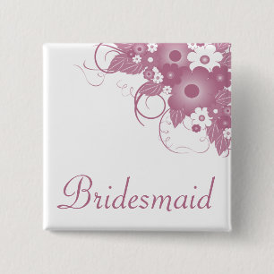 Bridesmaid Mauve Bouquet Button