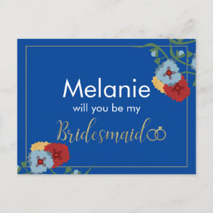 Bridesmaid Mexican Flower Border proposal Kaart