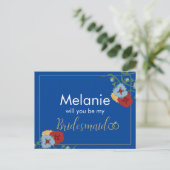 Bridesmaid Mexican Flower Border proposal Kaart (Staand voorkant)