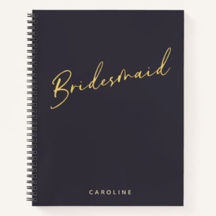 Bridesmaid Minimalist Gold Navy - Speciaal geperso Notitieboek