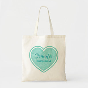 Bridesmaid Mint Green Heart Sac fourre-tout person