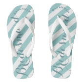 Bridesmaid Mint Stripes Patroon Teenslippers (Voetbed)