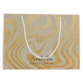 Bridesmaid | Modern grafisch vloeibaar goud Groot Cadeauzakje (Achterkant)