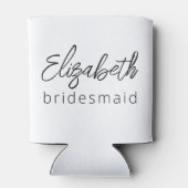 Bridesmaid Modern Minimalist Script Bachelorette Blikjeskoeler (Achterkant)