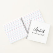 Bridesmaid Modern Minimalist Script Bachelorette Notitieboek (Binnen)