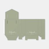 Bridesmaid Modern Minimalist Script Sage Green Bedankdoosjes (Uitgevouwen)