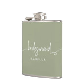 Bridesmaid Modern Minimalist Script Sage Green Heupfles (Links)