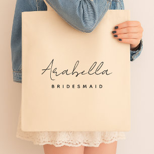 Bridesmaid   Modern minimalistisch script Bachelor Tote Bag