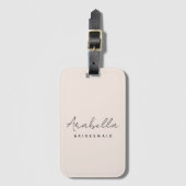 Bridesmaid | Modern minimalistisch script Blush Pi Bagagelabel (Voorkant (verticaal))