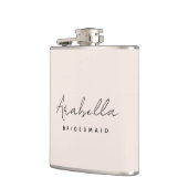 Bridesmaid | Modern minimalistisch script Blush Pi Heupfles (Links)