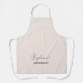 Bridesmaid | Modern minimalistisch script Blush Pi Schort (Voorkant)