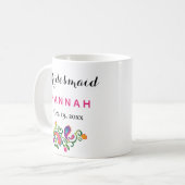 Bridesmaid Modern Typography Script Wedding Koffiemok (Voorkant links)