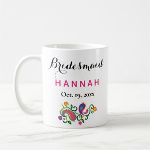 Bridesmaid Modern Typography Script Wedding Koffiemok