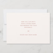 Bridesmaid moderne rose neige Merci carte texte (Dos)