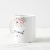 Bridesmaid Moderne Russe Floral Mug Cadeau | Blanc (Devant gauche)