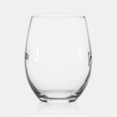 Bridesmaid Monogram Handtekening Script Wijnglas Zonder Voet (Links)