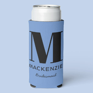 Bridesmaid Monogram Naam Blauw