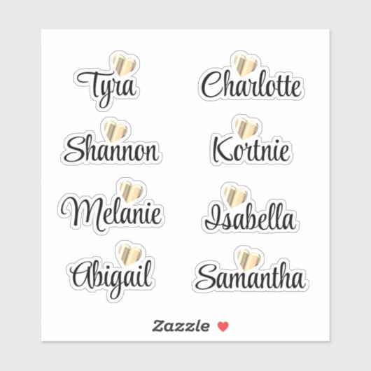 Bridesmaid Names Personalized Decal Vinyl Stickers (Vel)