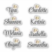 Bridesmaid Names Personalized Decal Vinyl Stickers (Voorkant)