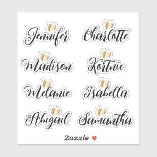 Bridesmaid Names Personalized Vinyl Decal Sticker (Vel)