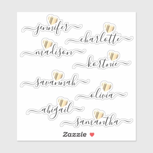 Bridesmaid Names Specialized Vinyl Decal Stickers (Vel)
