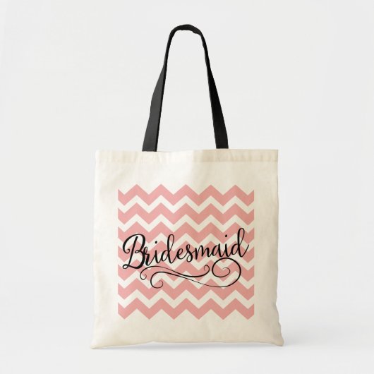 Bridesmaid Pastel Pink Chevron Canvas tas (Voorkant)