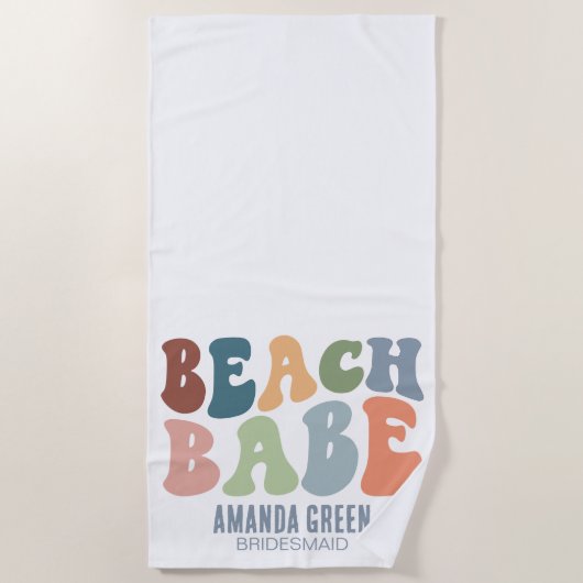 Bridesmaid Personalized Beach Bachelorette Party Strandlaken (Voorkant)