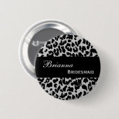 BRIDESMAID Pin Button Grey Leopard V207A6 (Voorkant /achterkant)
