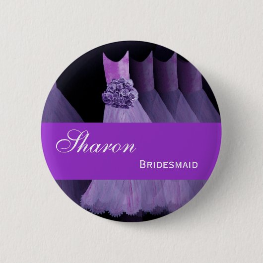 BRIDESMAID Pin Button Paarse Gowns M393 (Voorkant)
