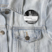 BRIDESMAID Pin Button Silver Grey Gowns M403 (In situ)