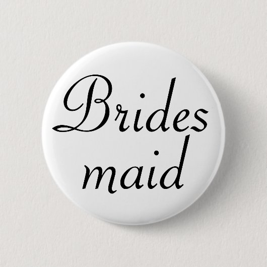 Bridesmaid Pinback Button (Voorkant)