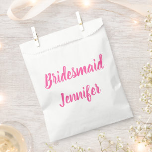 Bridesmaid Pink Custom Name Weddenschap Bacheloret Bedankzakje