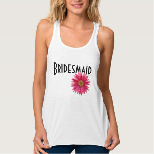 Bridesmaid Pink Gerbera Daisy Wedding Tanktop