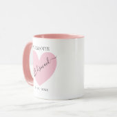 Bridesmaid Pink Heart Bridal Partij Gepersonalisee Mok (Voorkant links)