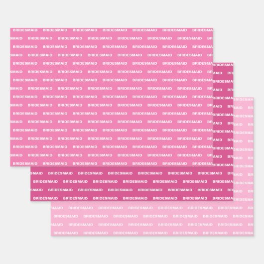 Bridesmaid Pink Inpakpapier Vel (Set)