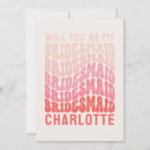 Bridesmaid Pink moderne girale retro 60's simpele Kaart (Voorkant)