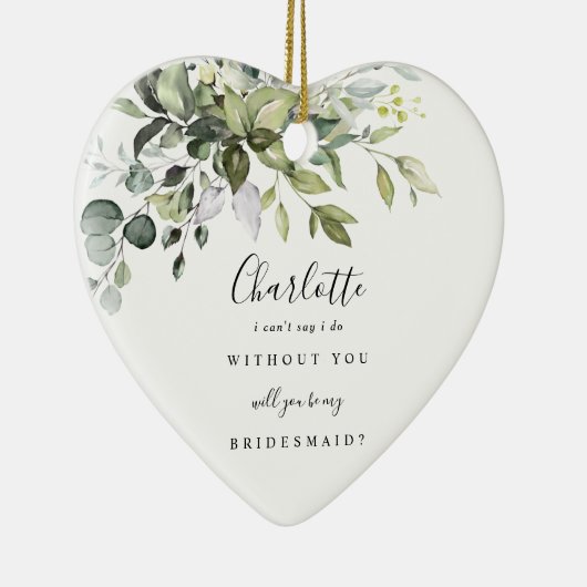 Bridesmaid Proposal Ceramic Keepsake Ornament (Rechts)