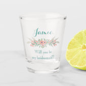 Bridesmaid proposal Floral Shot Glas (Voorkant)