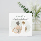 Bridesmaid proposal Green Waterverf Kaart (Staand voorkant)